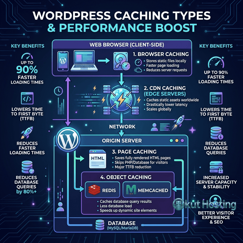 WordPress caching types and layers